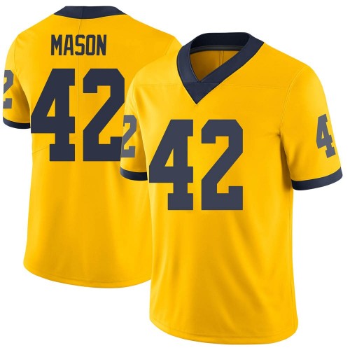 Ben Mason Michigan Wolverines Men's NCAA #42 Maize Limited Brand Jordan College Stitched Football Jersey DWE2354YJ